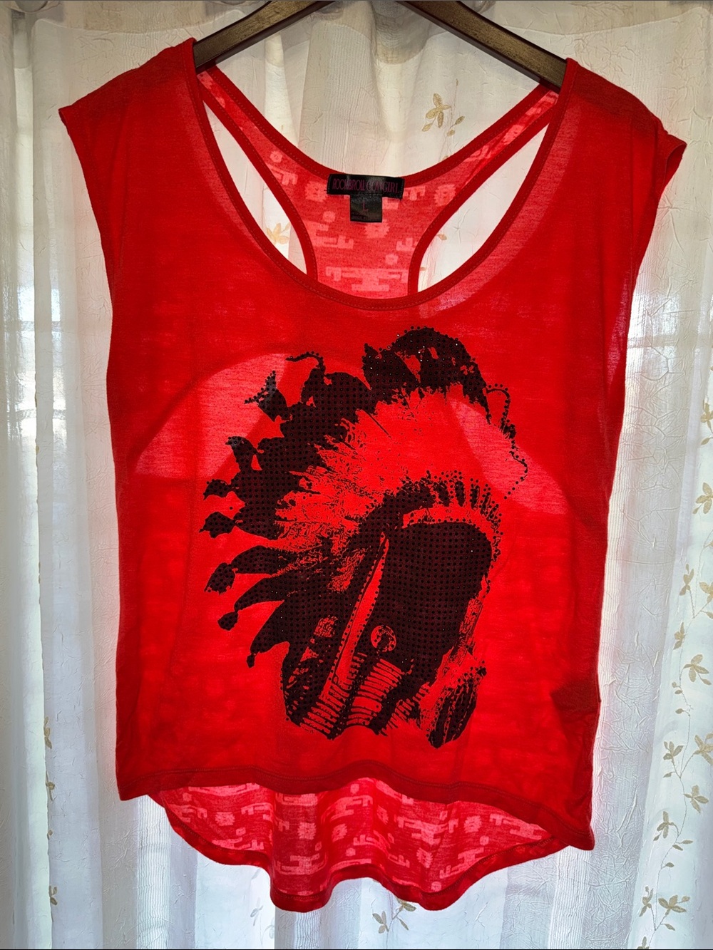 ROCK&ROLL COWGIRL Graphic Racerback Tank Top